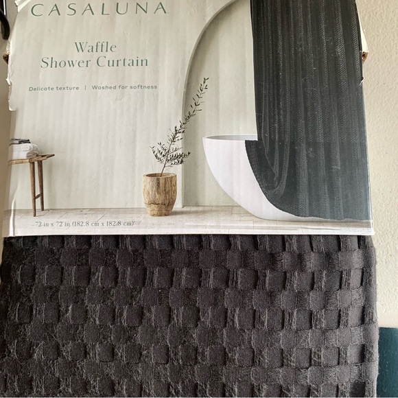 Casaluna Bath Casaluna Black Waffle Shower Curtain Poshmark